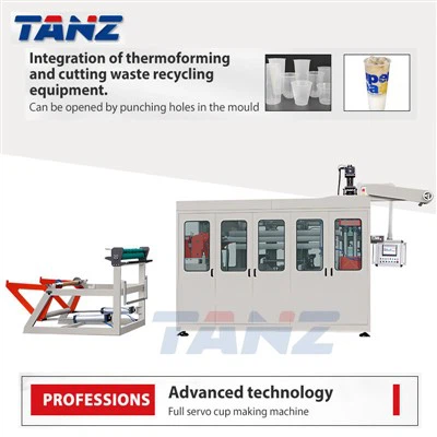 Stroj na výrobu servo Stretch plastových pohárov a misiek Stroj na výrobu pohárov na mlieko na výrobu čaju Výrobné zariadenie Jednorazový stroj na tvarovanie plastov za tepla